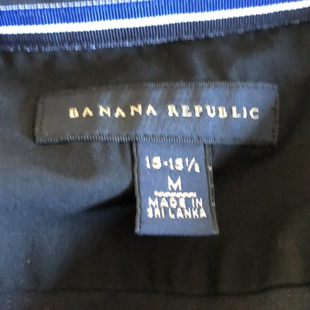 Banana Republic black pinstripe shirt sz 15